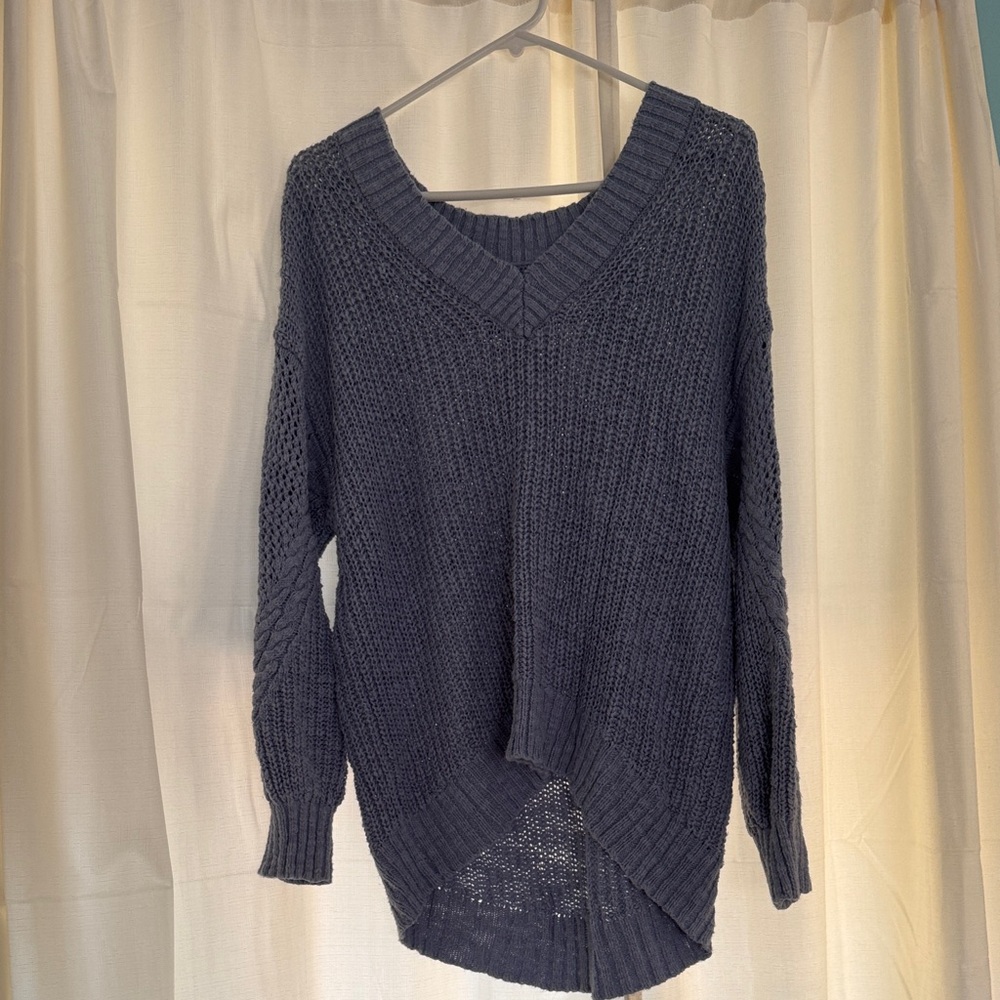 American Eagle Outfitters Charcoal V-Neck Sweater
